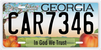 GA license plate CAR7346