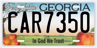 GA license plate CAR7350