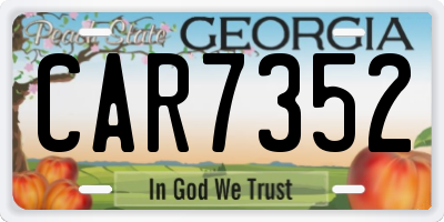 GA license plate CAR7352