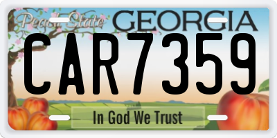 GA license plate CAR7359