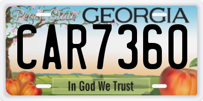 GA license plate CAR7360