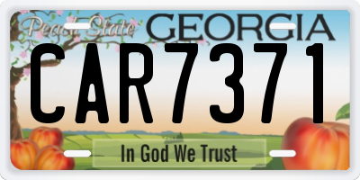 GA license plate CAR7371