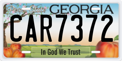 GA license plate CAR7372