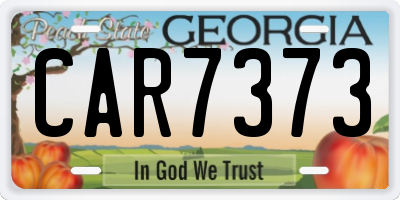 GA license plate CAR7373