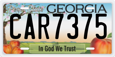 GA license plate CAR7375