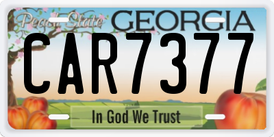 GA license plate CAR7377