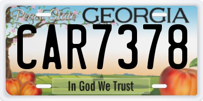 GA license plate CAR7378