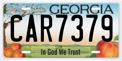 GA license plate CAR7379