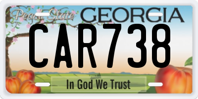 GA license plate CAR738