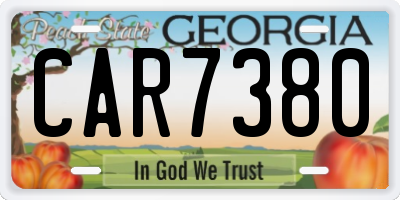 GA license plate CAR7380