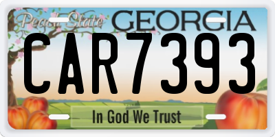 GA license plate CAR7393