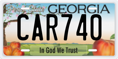 GA license plate CAR740