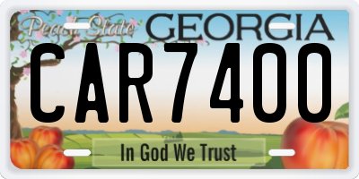 GA license plate CAR7400