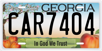 GA license plate CAR7404