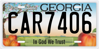 GA license plate CAR7406