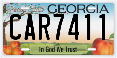 GA license plate CAR7411