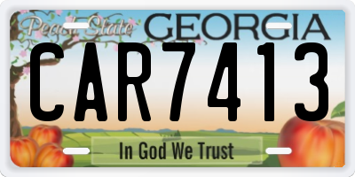 GA license plate CAR7413