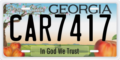 GA license plate CAR7417