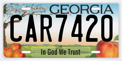 GA license plate CAR7420