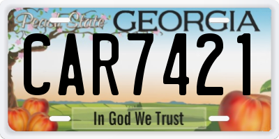 GA license plate CAR7421