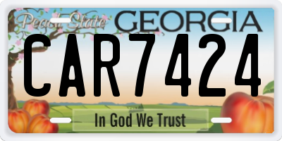 GA license plate CAR7424