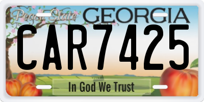 GA license plate CAR7425