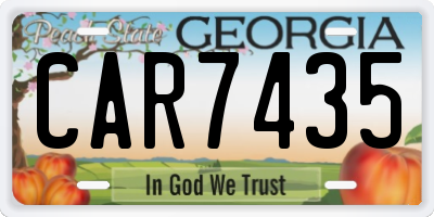 GA license plate CAR7435