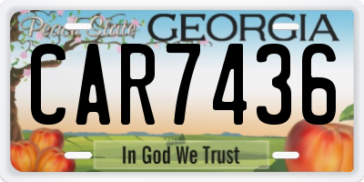 GA license plate CAR7436