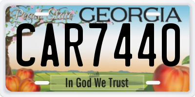 GA license plate CAR7440