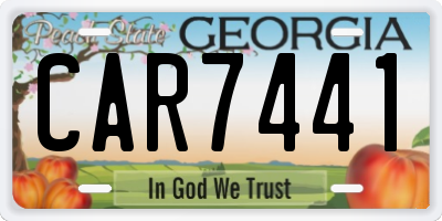 GA license plate CAR7441