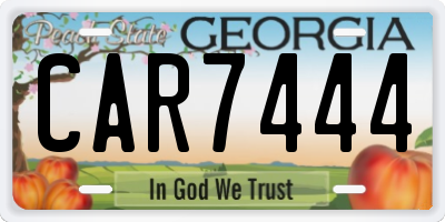 GA license plate CAR7444