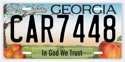 GA license plate CAR7448