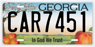 GA license plate CAR7451