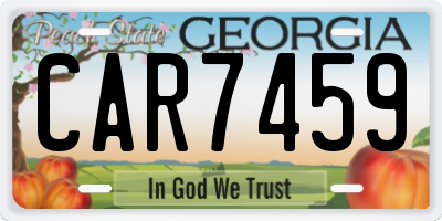 GA license plate CAR7459