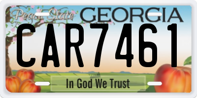 GA license plate CAR7461