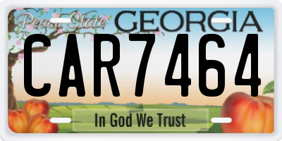 GA license plate CAR7464