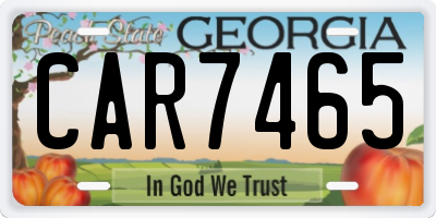 GA license plate CAR7465