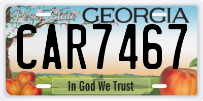 GA license plate CAR7467