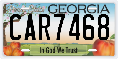 GA license plate CAR7468