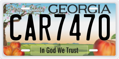 GA license plate CAR7470