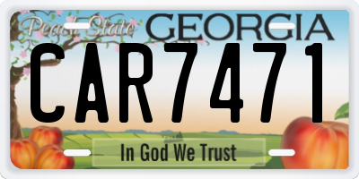 GA license plate CAR7471