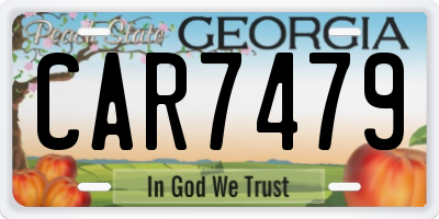 GA license plate CAR7479