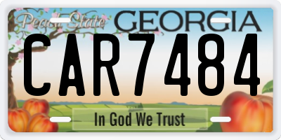 GA license plate CAR7484