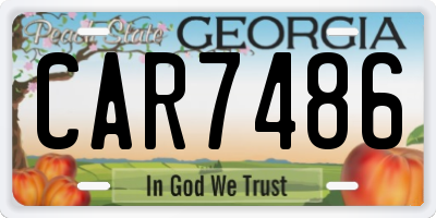 GA license plate CAR7486