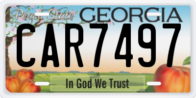 GA license plate CAR7497