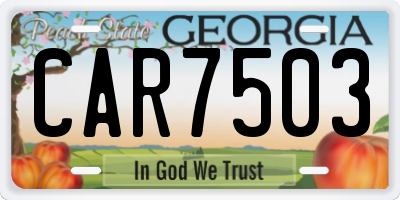 GA license plate CAR7503