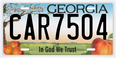 GA license plate CAR7504