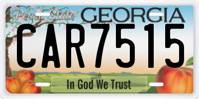 GA license plate CAR7515