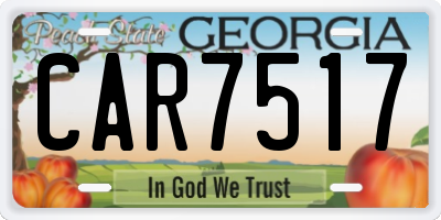 GA license plate CAR7517