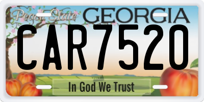 GA license plate CAR7520